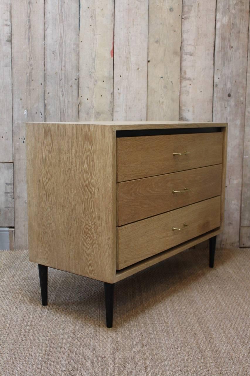 Mid-20th Century Bleached Oak Commode 1