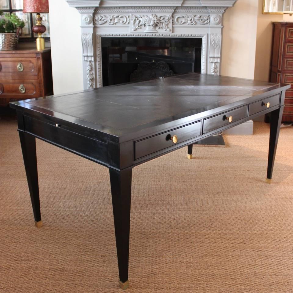 1940s French Double Sided Ebonised Desk at 1stdibs