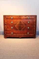 Unusual circa 1800 Mallorcan Walnut Commode with Enamel Handles
