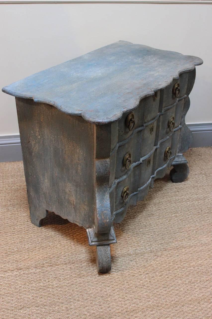 Painted Early 19th Century Dutch Serpentine Commode