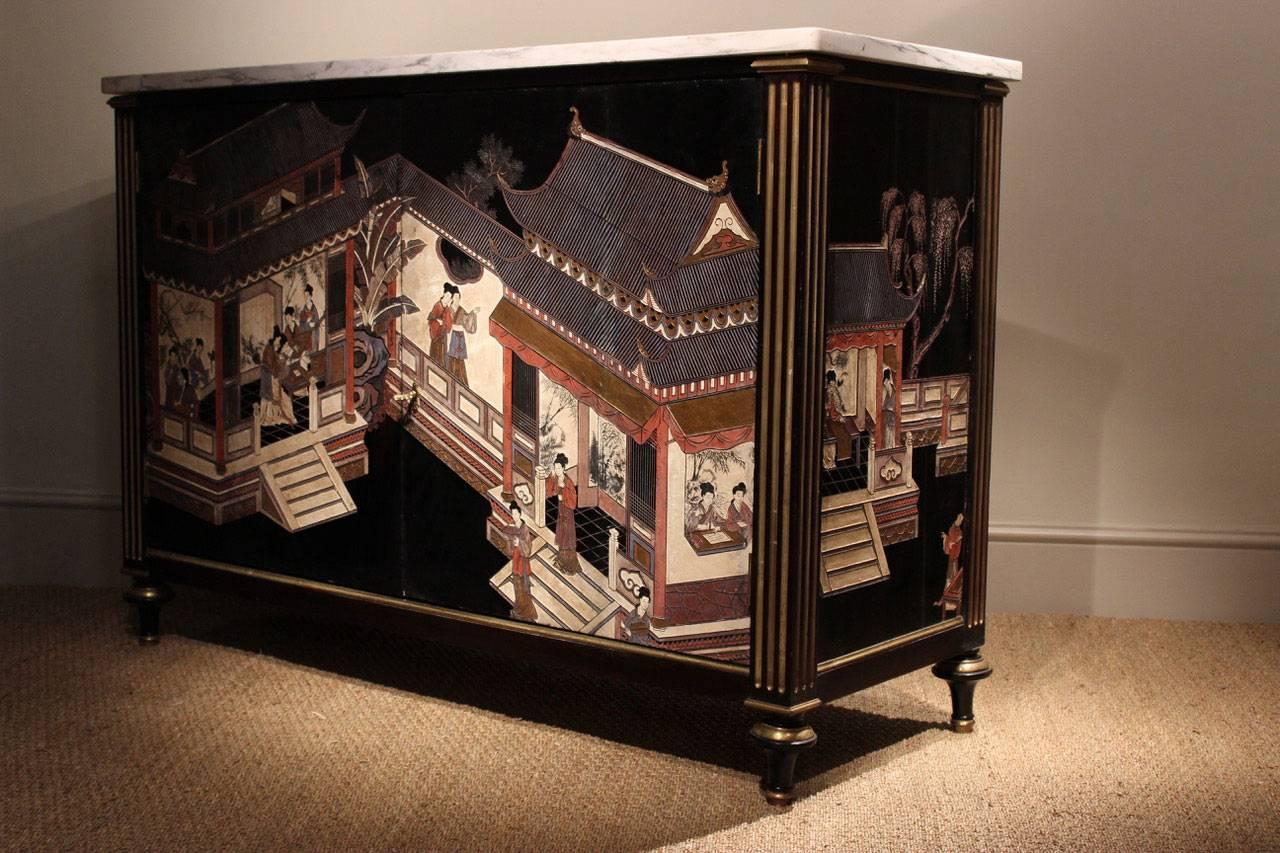 Louis XVI Revival Brass-Mounted Chinoiserie Buffet 1