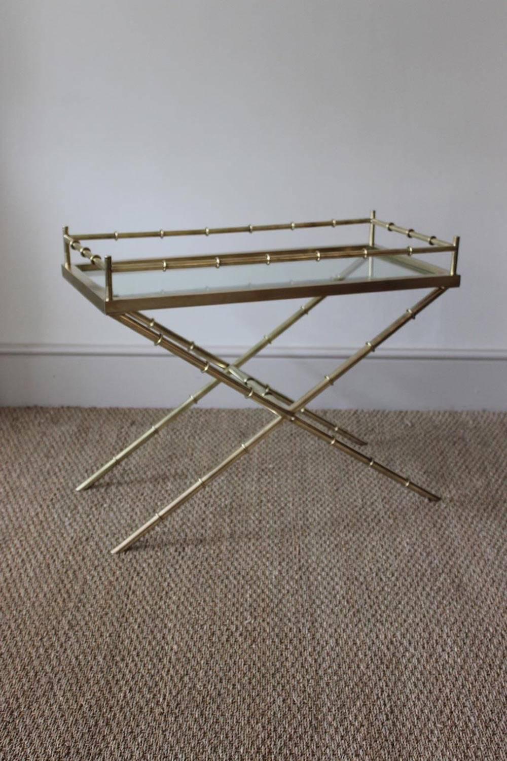 French 1970s Brass Occasional Table In Excellent Condition In Gloucestershire, GB