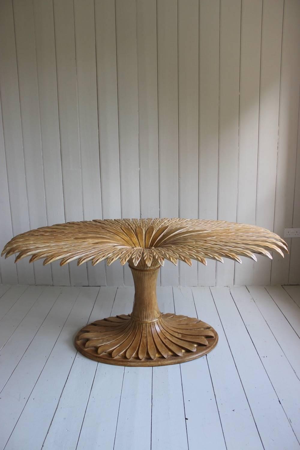 Hand-Carved 1970s Italian Carved and Gilded Pine Centre Table