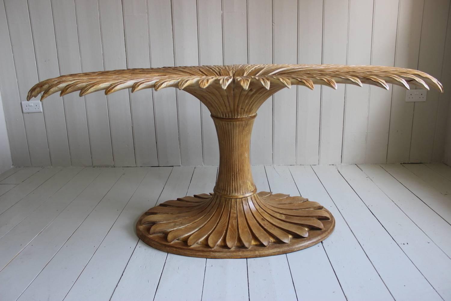 Glass 1970s Italian Carved and Gilded Pine Centre Table