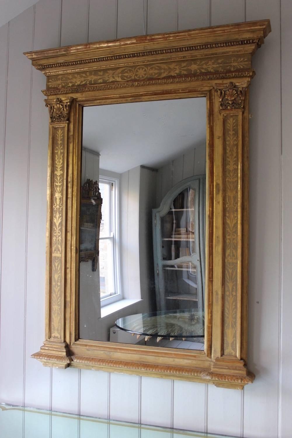 Gilt Metal 19th Century Italian Giltwood Mirror