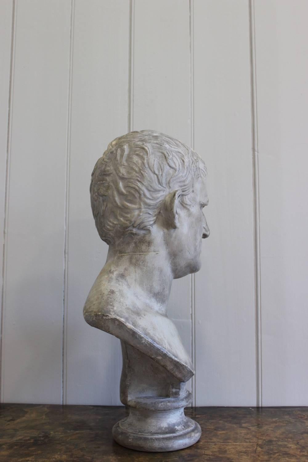 Classical Roman Antique Plaster Classical Bust of Agrippa