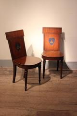 Pair of Regency Mahogany Hall Chairs, circa 1810