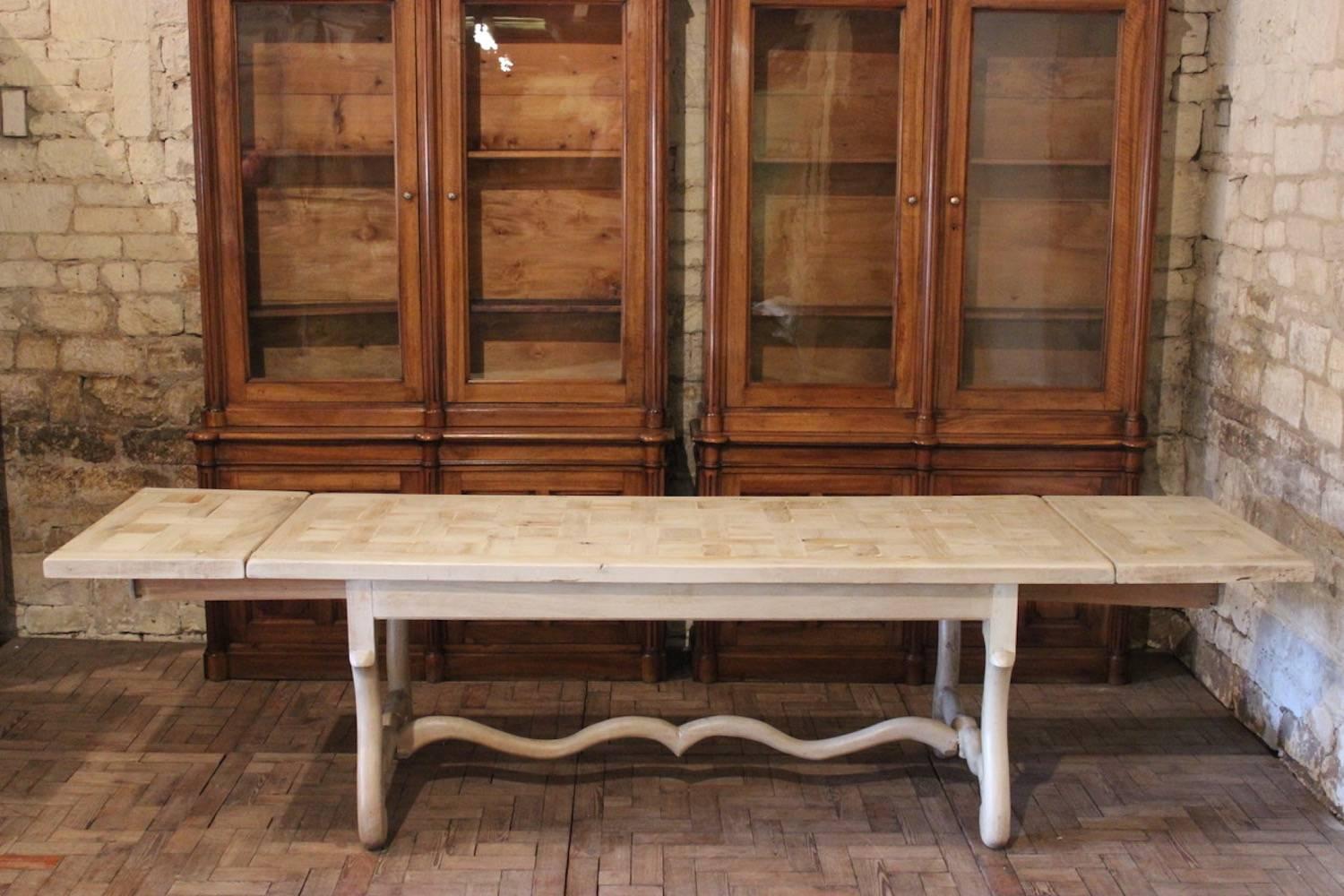 19th Century French Bleached Oak Dining Table 4