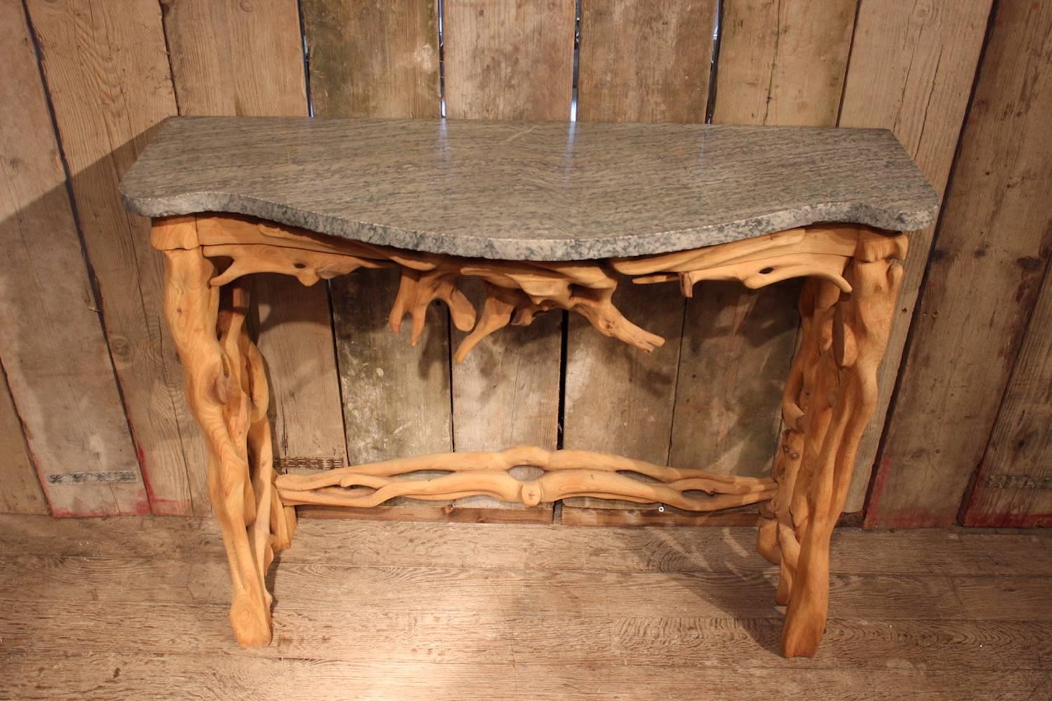 Marble Italian Mid-20th Century Naturalistic Console Table