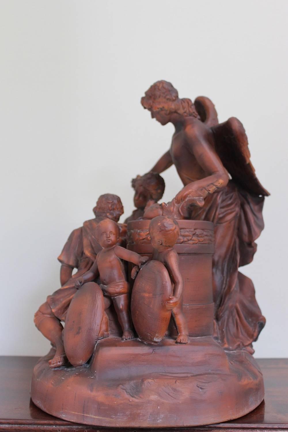 Late 19th Century Goldscheider Terracotta Group For Sale 2