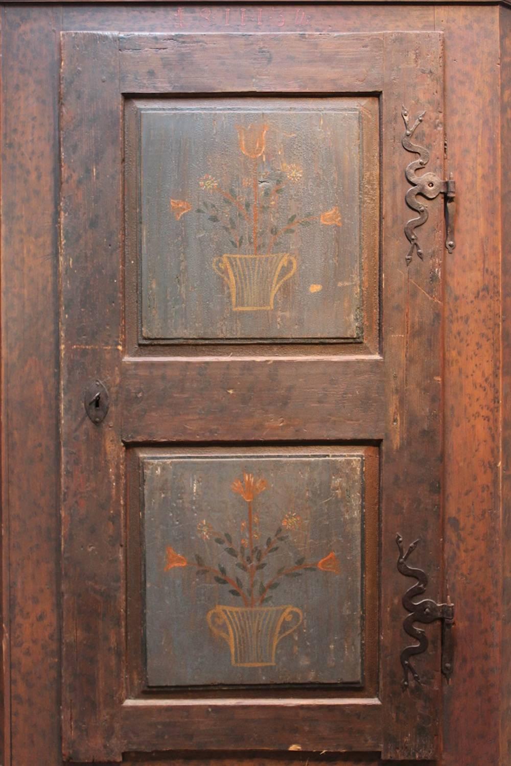 Softwood 19th Century Austrian Painted Cupboard