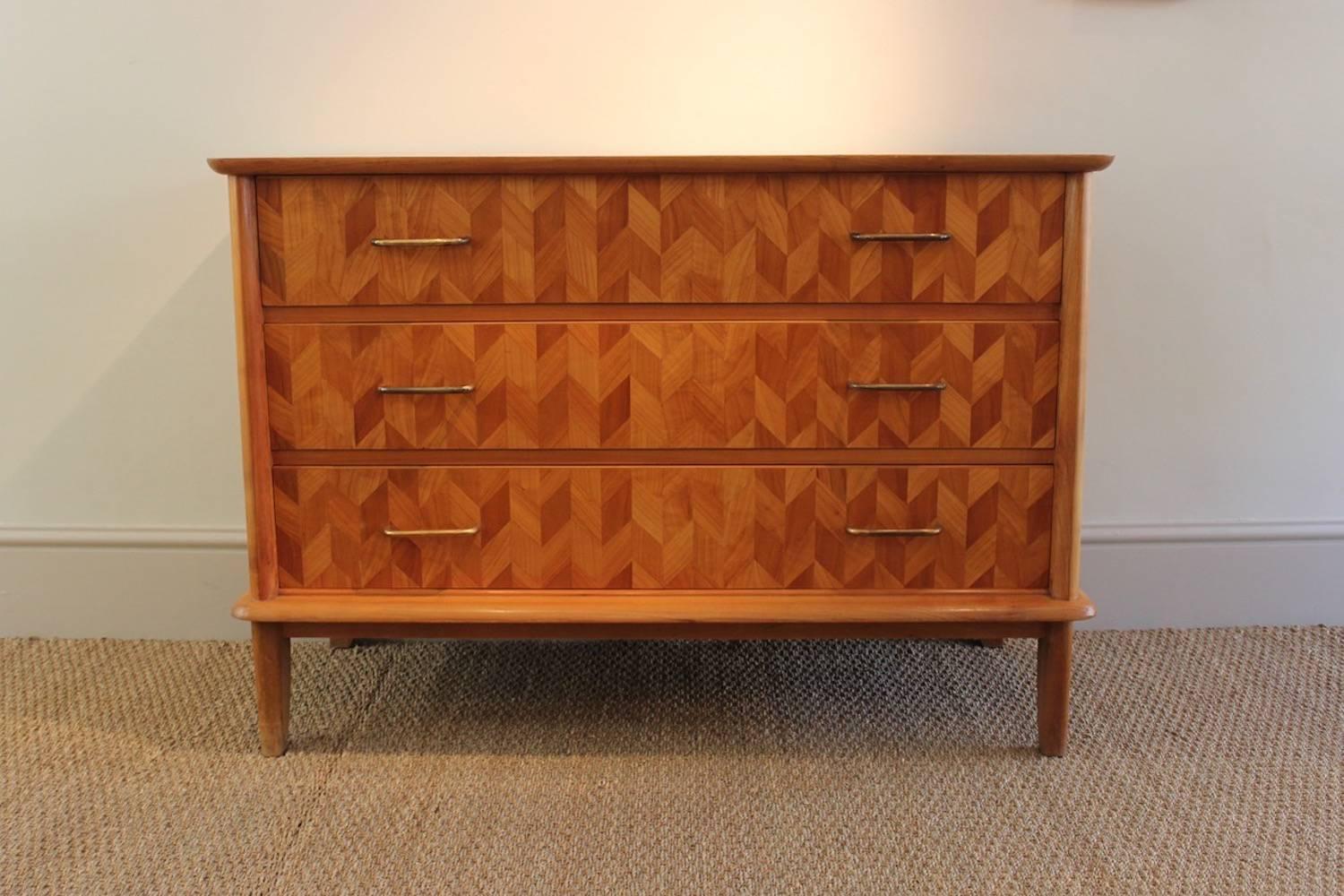 1950s French Parquetry Commode 3