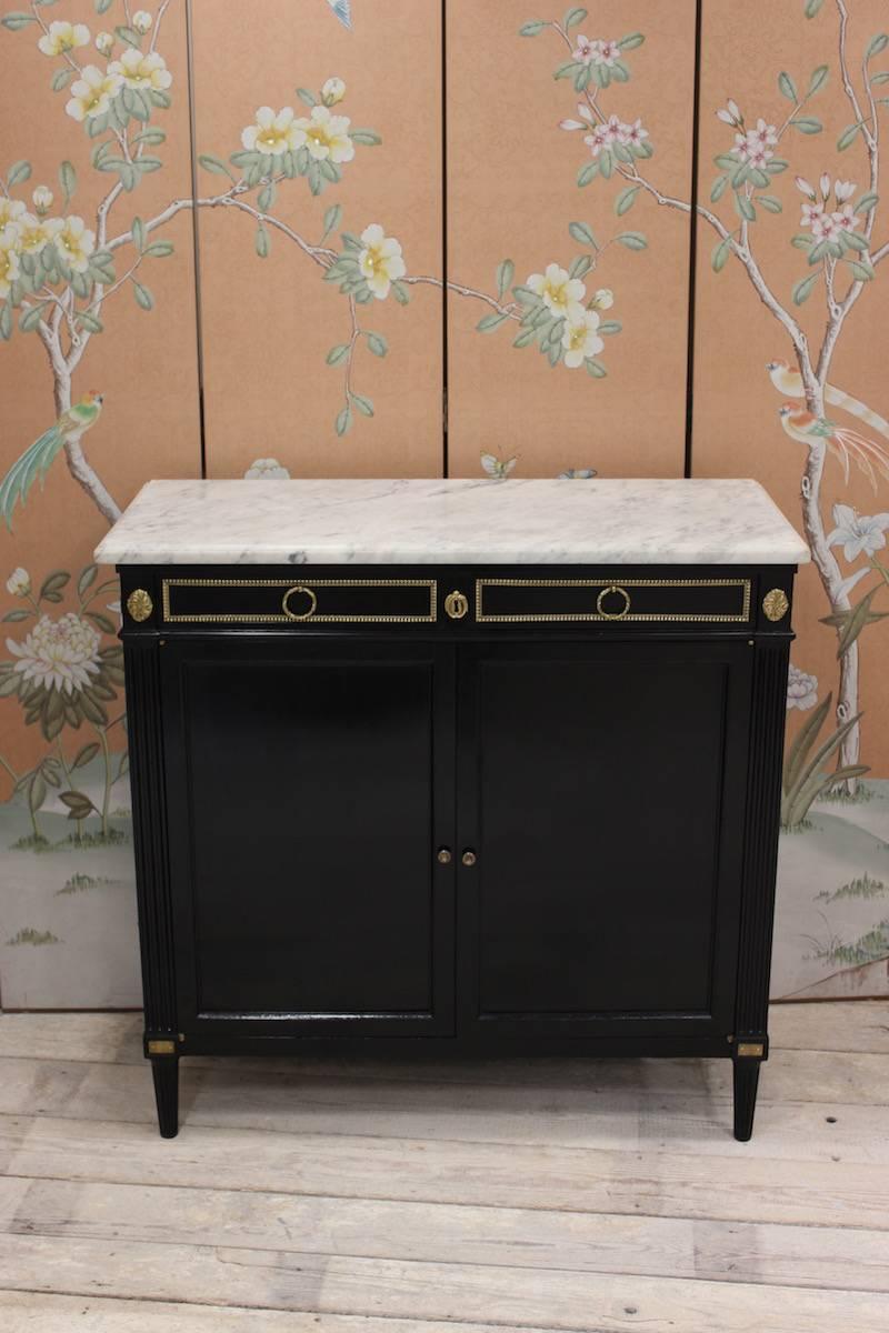 Pair of French Early 20th Century Ebonized Side Cabinets In Excellent Condition In Gloucestershire, GB