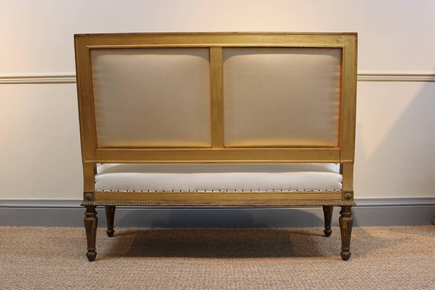 19th Century Louis XVI Style Giltwood Sofa 1