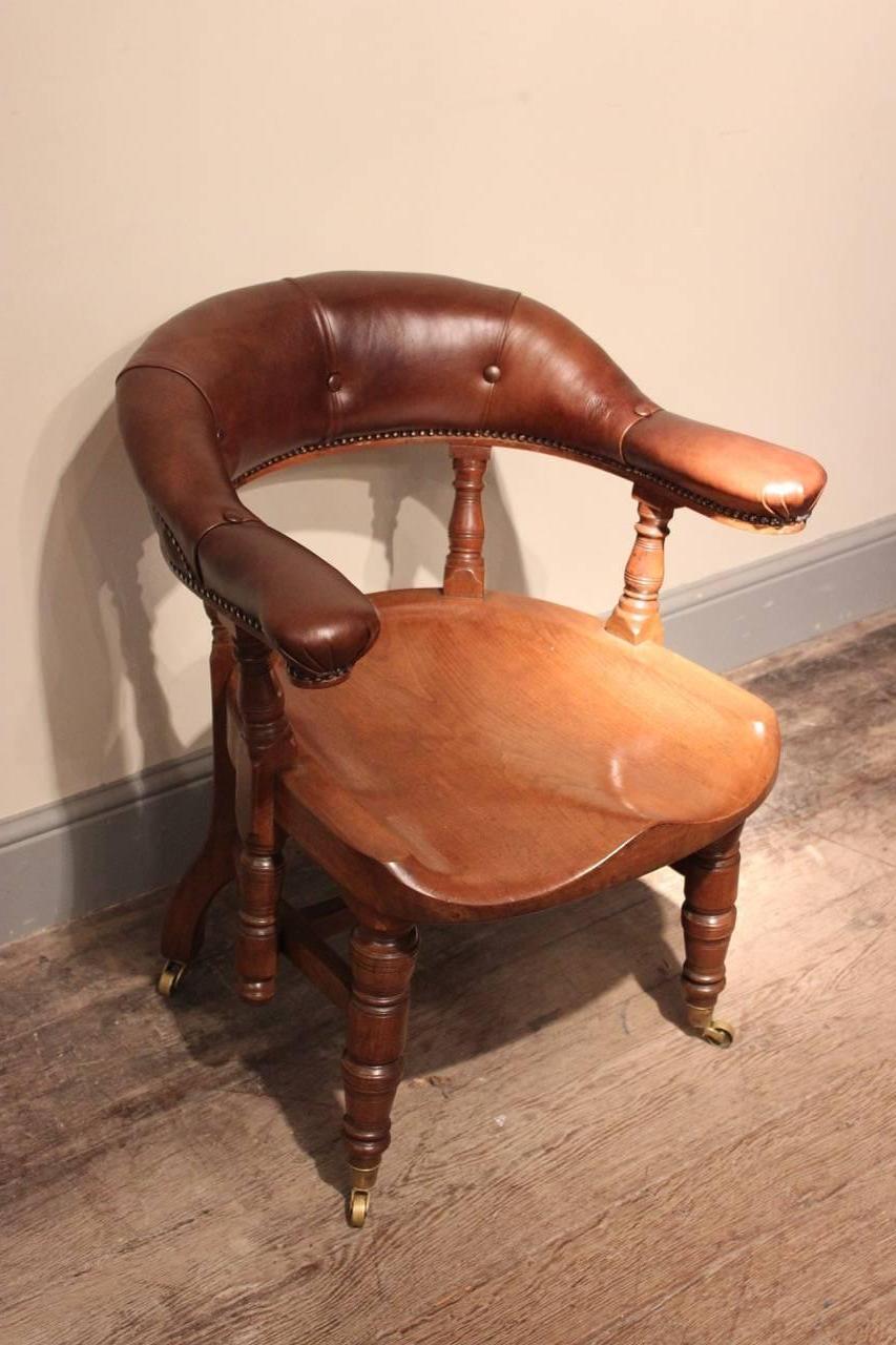 Late Victorian Great Pair of Walnut 'Captain's Chairs', circa 1880