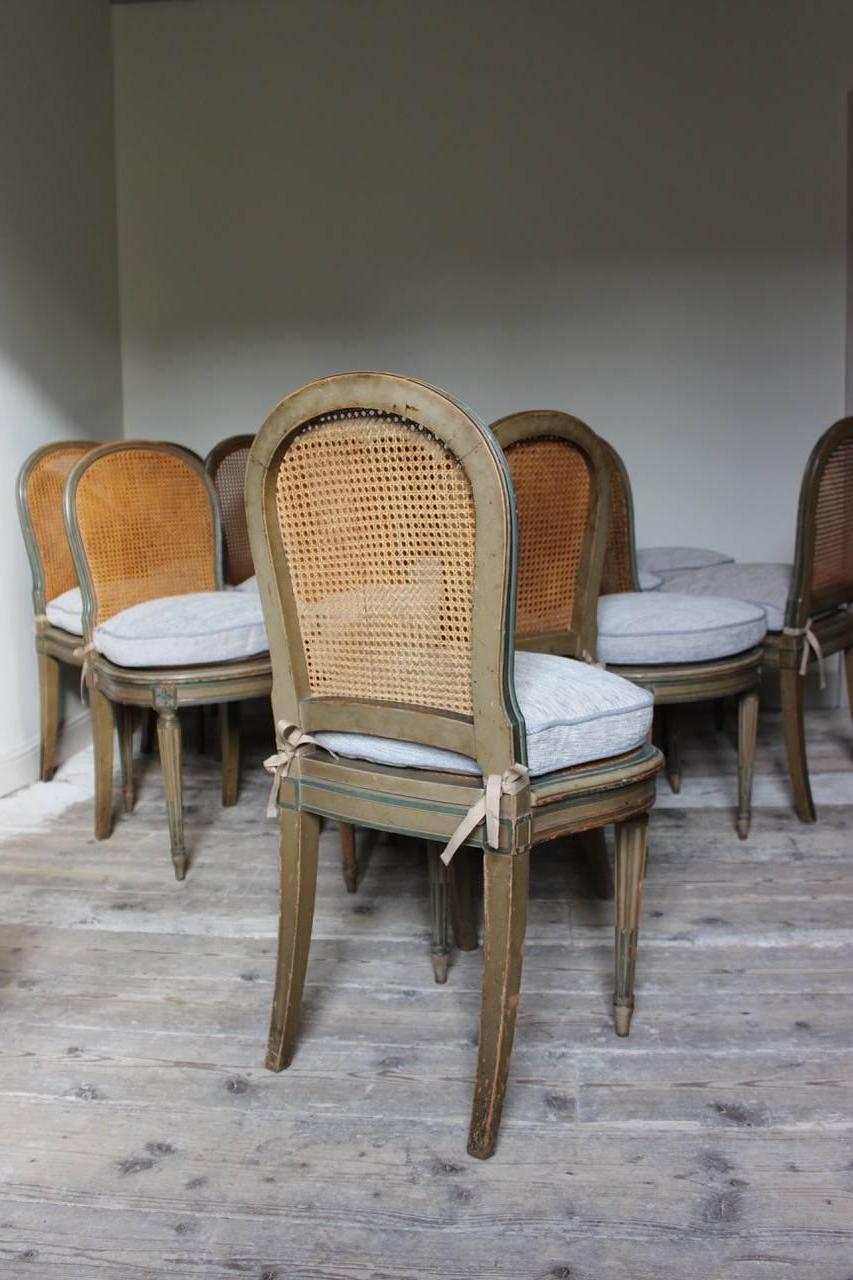 Set of 12 Louis XVI Style Painted Dining Chairs, circa 1920s In Excellent Condition In Gloucestershire, GB