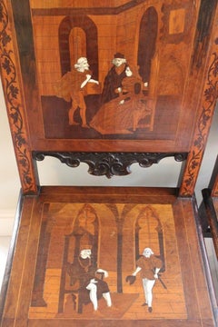 Set of Six Italian 19th Century Marquetry Chairs