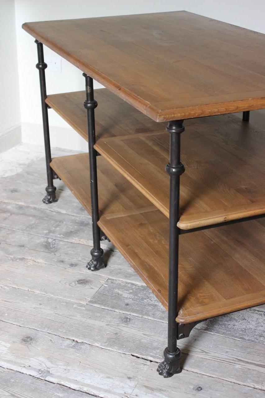French Iron and Oak Display Table, circa 1930s 2
