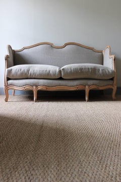 French Louis XV Style Linen Sofa, circa 1900