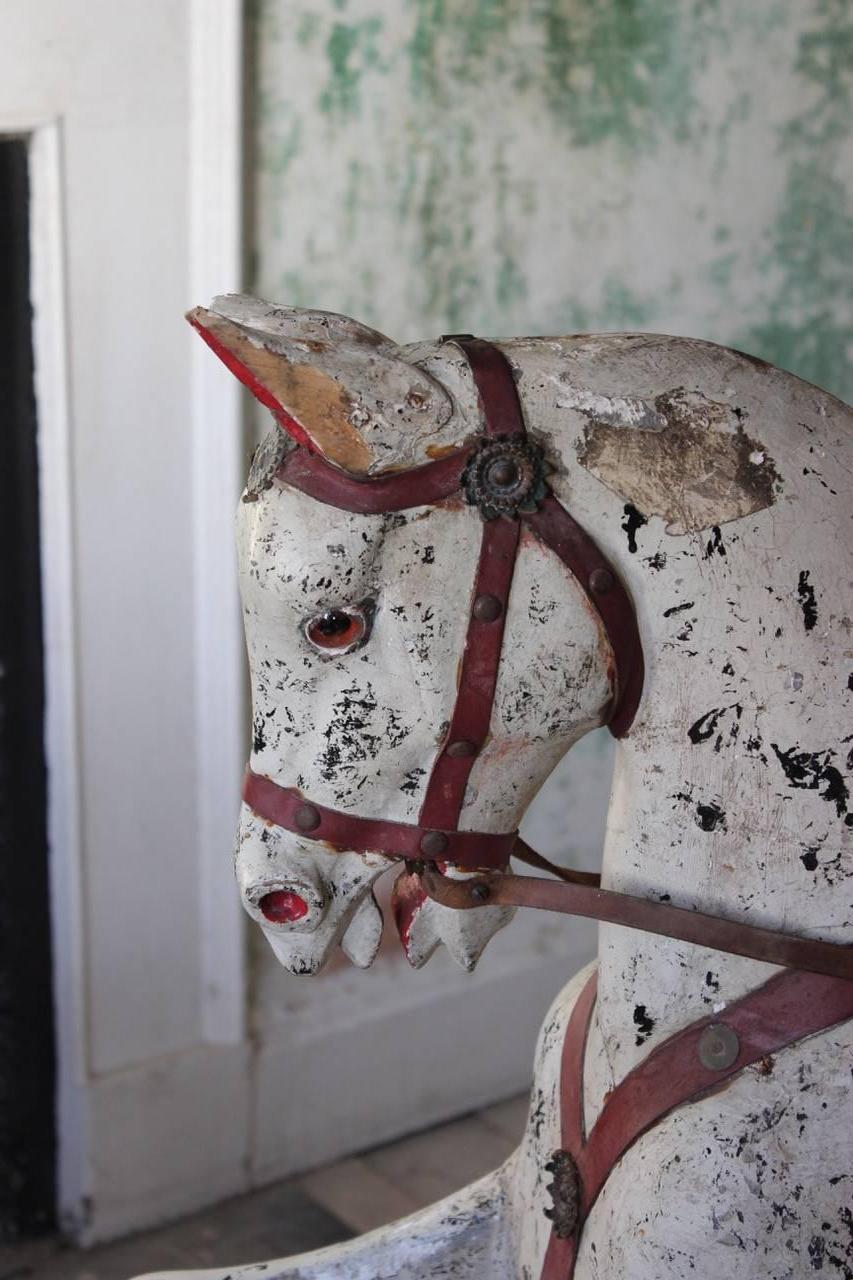 Hand-Painted Late 19th Century English Rocking Horse