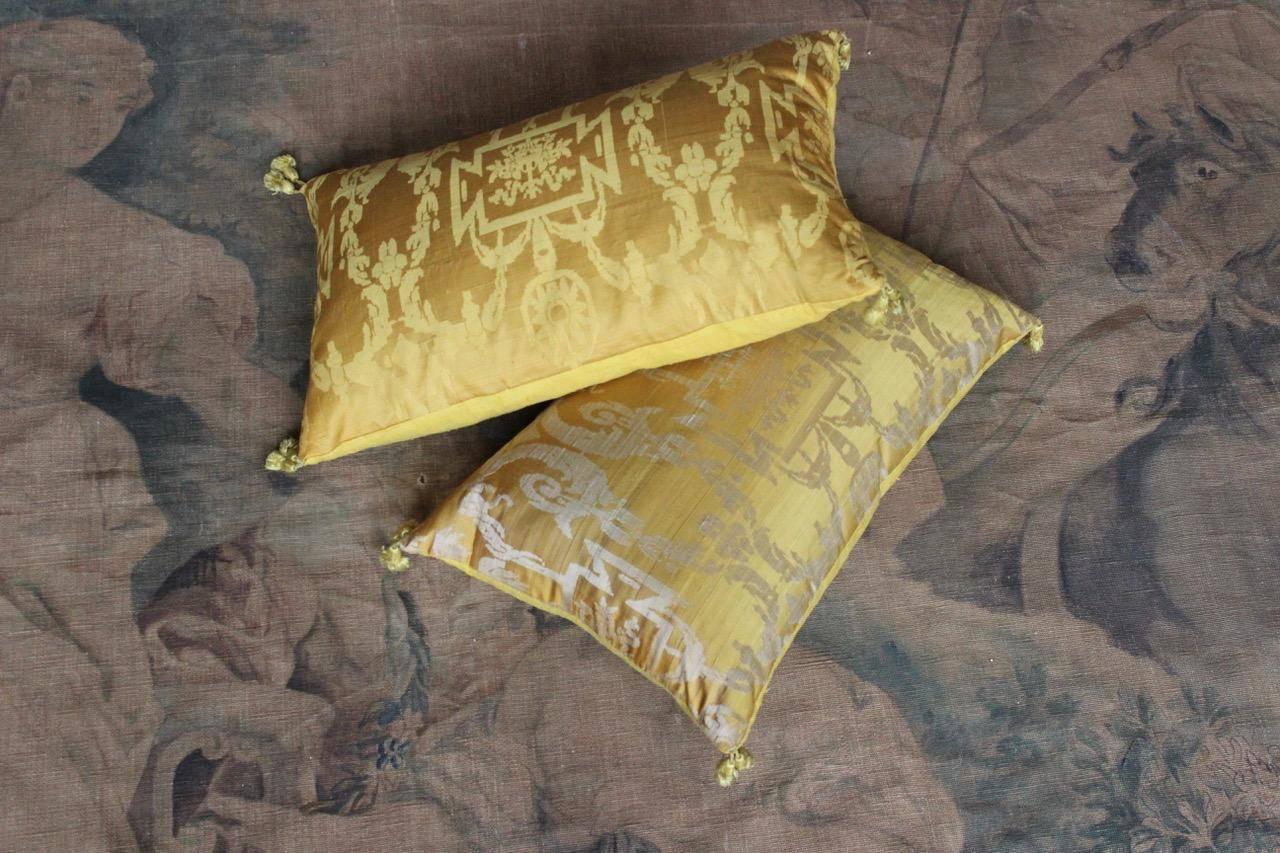 Fine 19th Century French Silk Damask Cushions 6