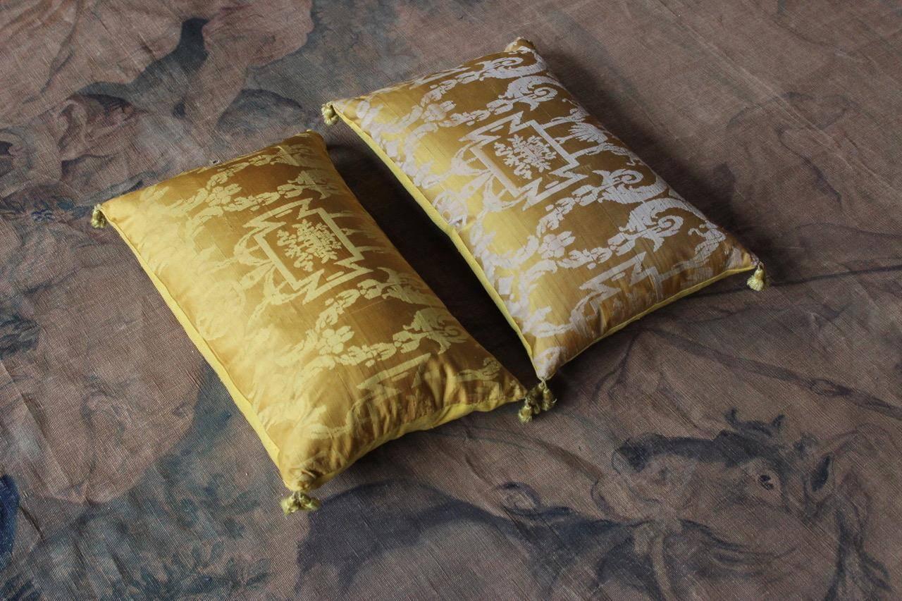 Fine 19th Century French Silk Damask Cushions 5