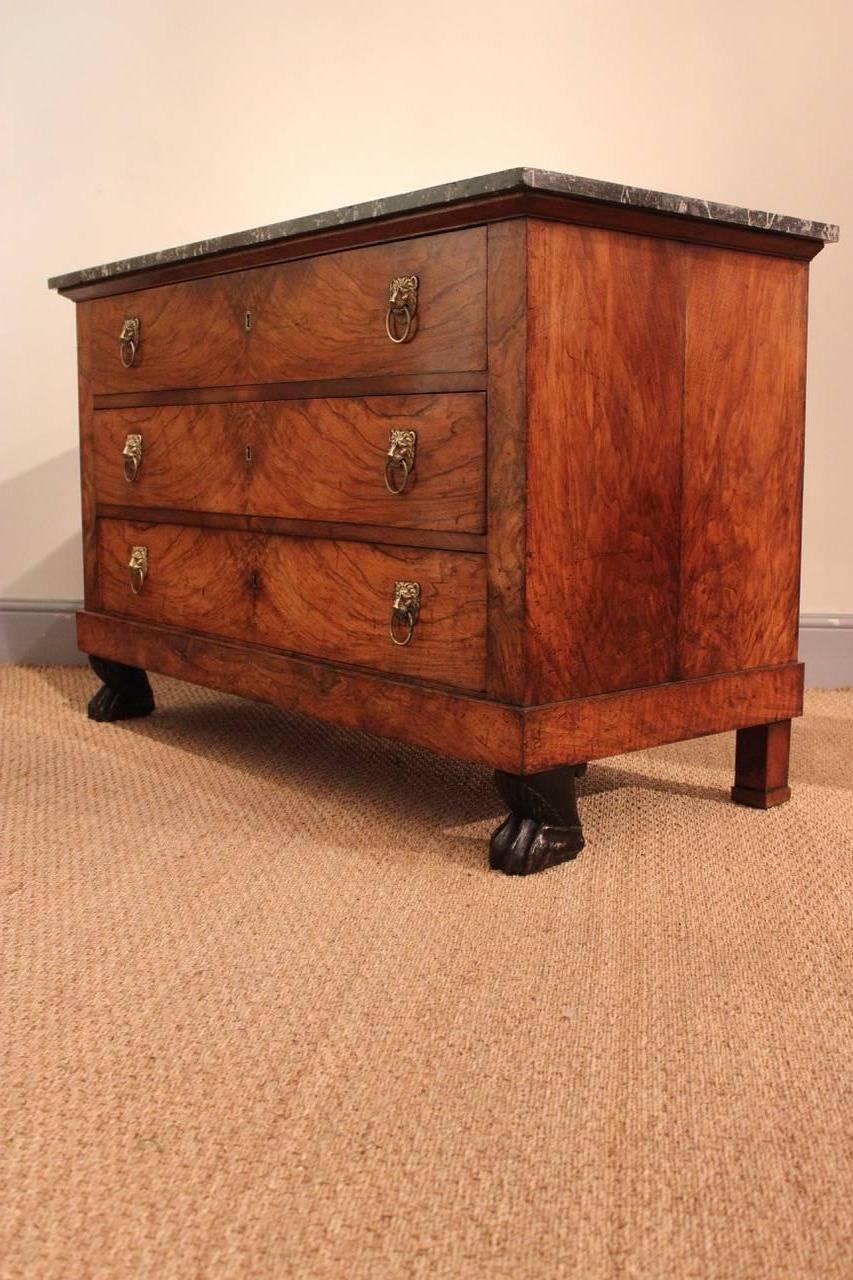 Early 19th Century French Empire Walnut Commode 1