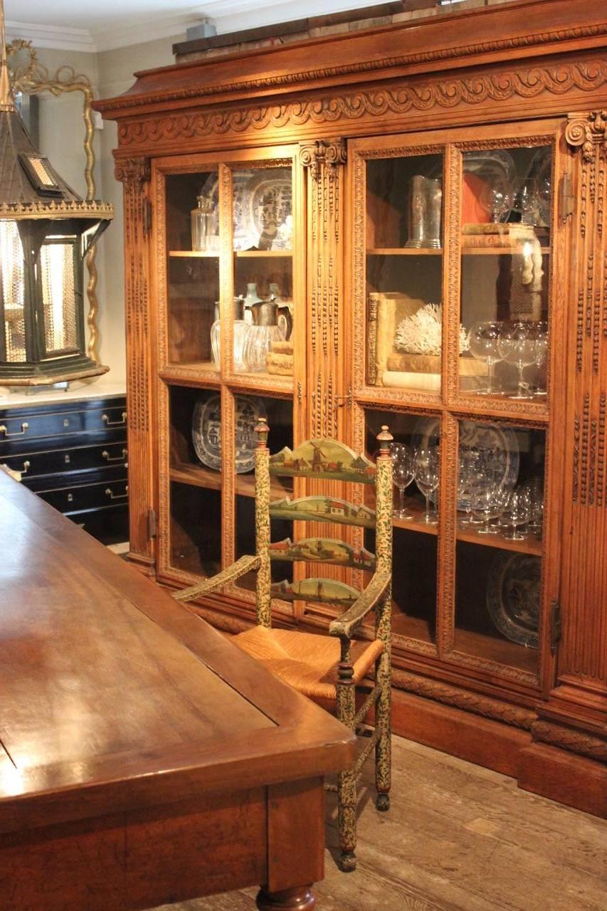 Impressive 19th Century French Carved Oak Bookcase In Excellent Condition In Gloucestershire, GB