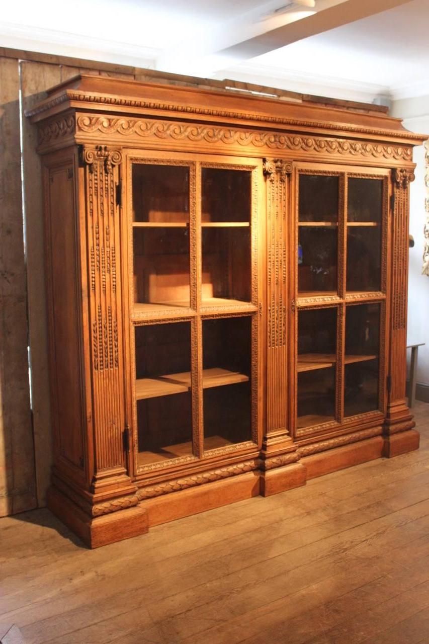 Impressive 19th Century French Carved Oak Bookcase 4