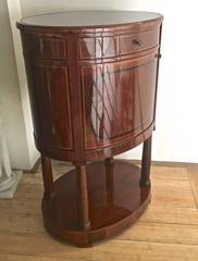 Superb Pair of Swedish Oval Bedsides French Polished with Marquetry Inlays