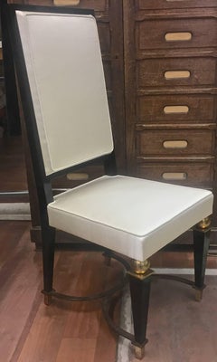 J.M.Rotchild Chicest Pair of High Back Pair of Chair with Iron and Bronze Detail