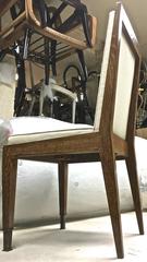 Marc Duplantier Ensemble de six chaises de salle à manger en chêne cérusé avec pied d'extrémité néoclassique