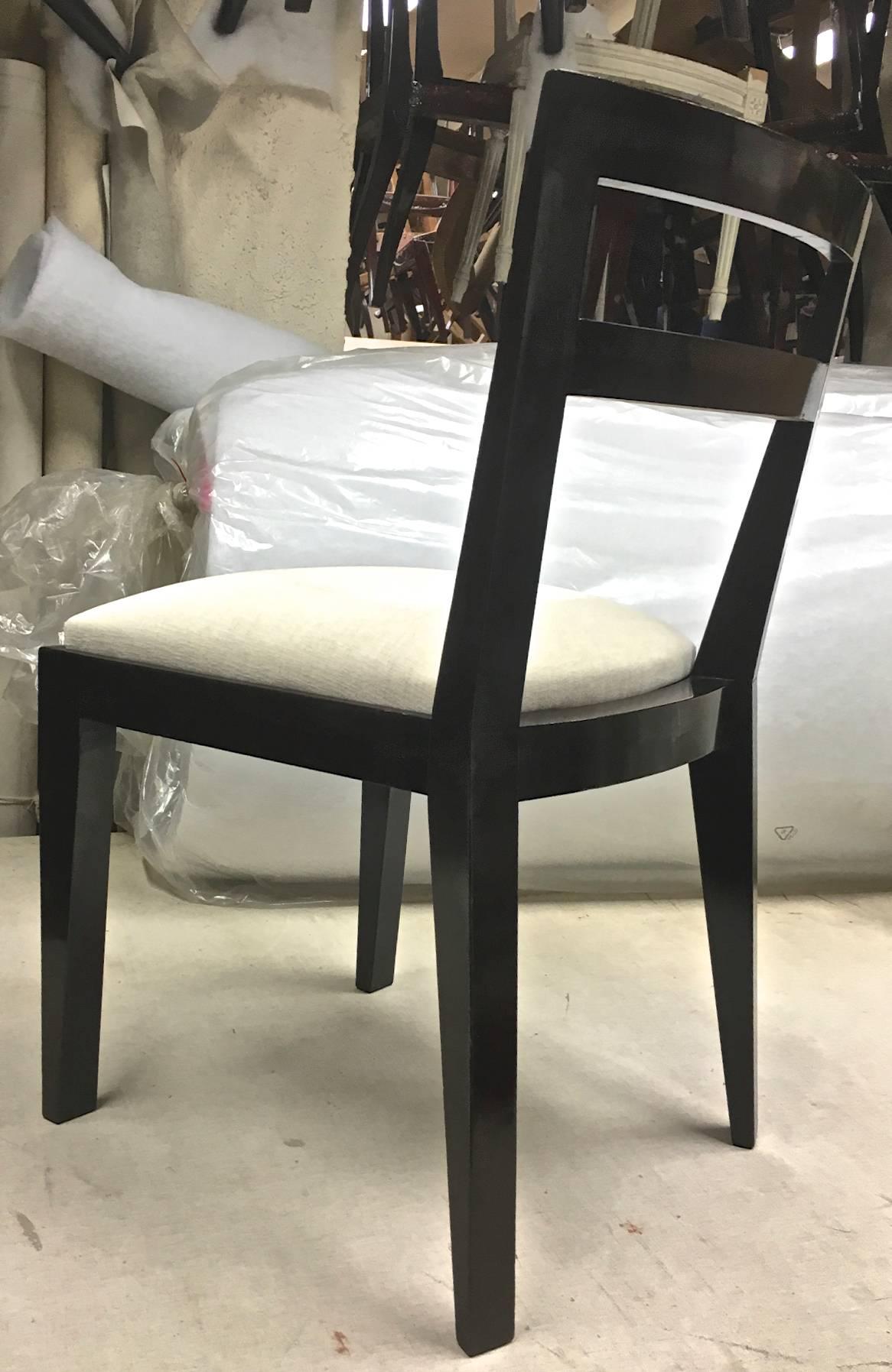 Beech Jean Royère Set of Four Chairs with Tapered Back and Front Legs For Sale