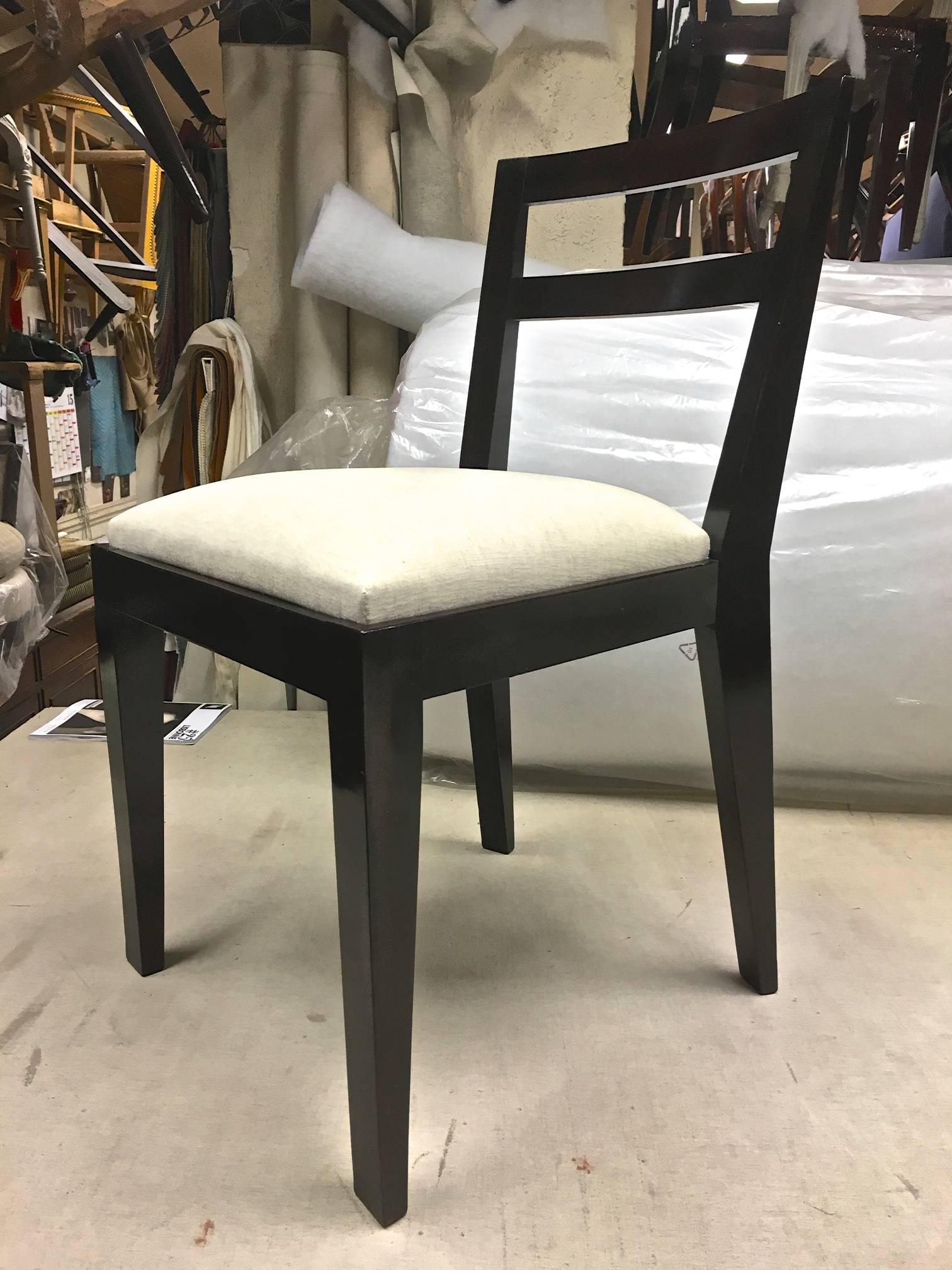 Jean Royère Set of Four Chairs with Tapered Back and Front Legs For Sale 1