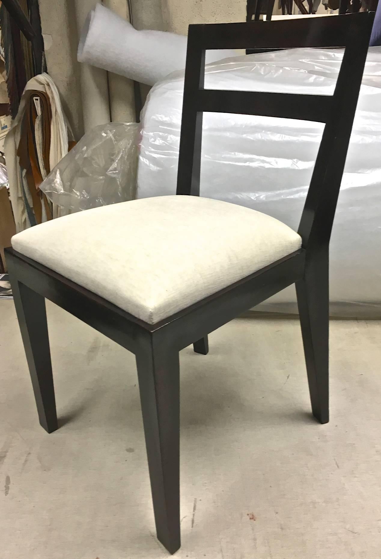 French Jean Royère Set of Four Chairs with Tapered Back and Front Legs For Sale