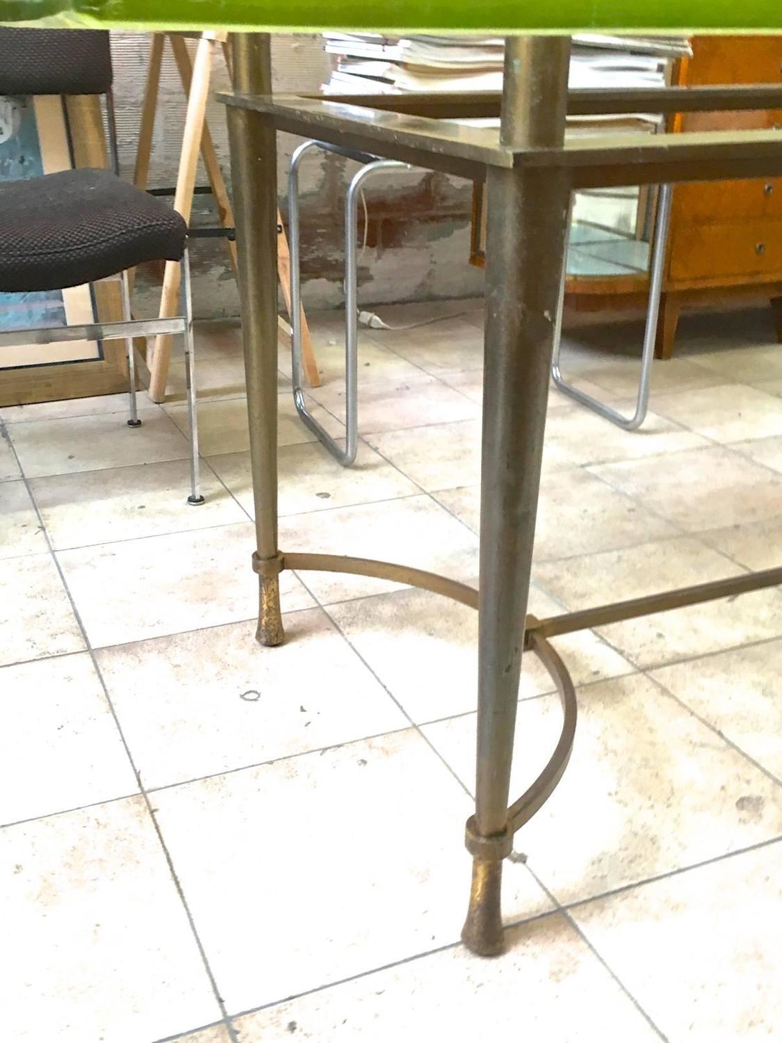 Jacques Quinet Unique Dining Table St Gobain Sandglass Top