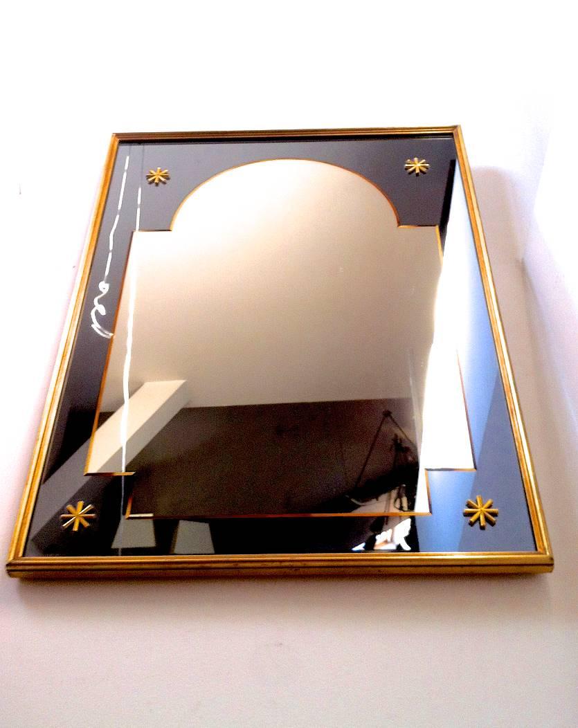 Very Refined 1940s Neoclassic Mirror by Andre Arbus  For Sale 1
