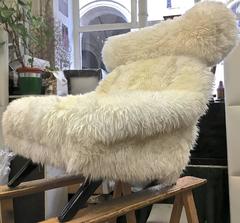 Illum Wikkelso Spectacular Hammer Lounge Chair Covered in Natural Sheepskin Fur