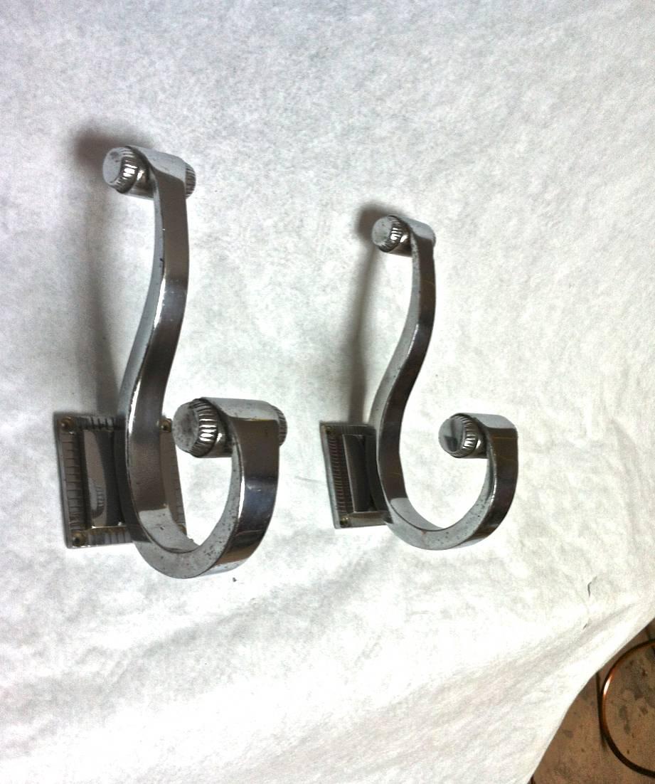 Art Deco Rare, Superb Quality Set of Four Metal Coat Hangers in the Style of Ruhlmann For Sale