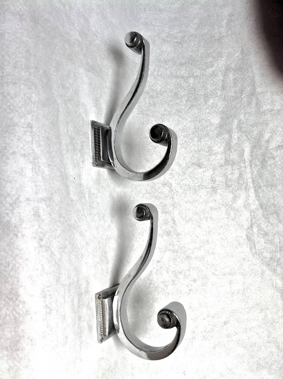 Rare, Superb Quality Set of Four Metal Coat Hangers in the Style of Ruhlmann For Sale 1