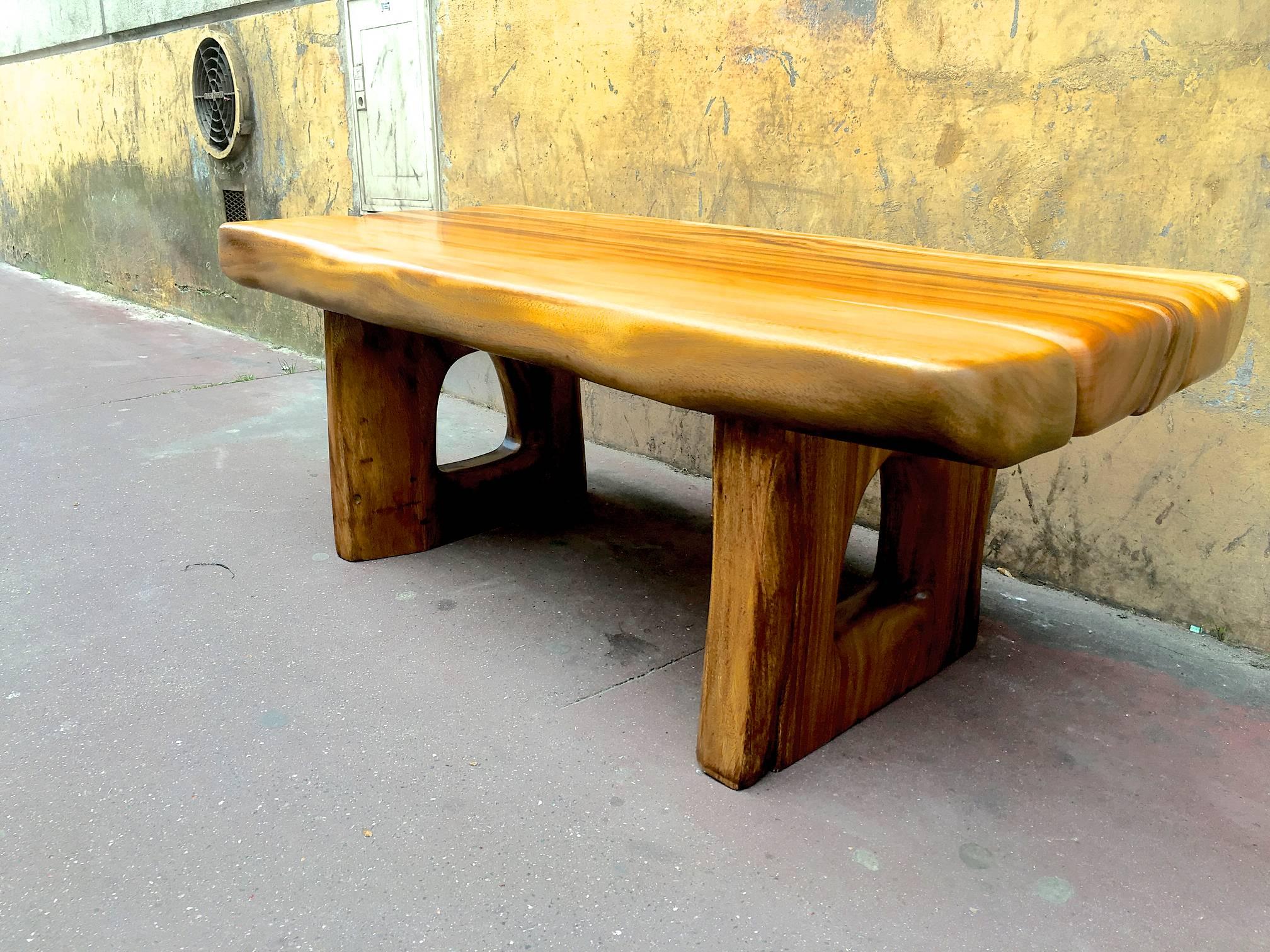 French Superb Sturdy Organic Coffee Table in the Style of Alexandre Noll For Sale
