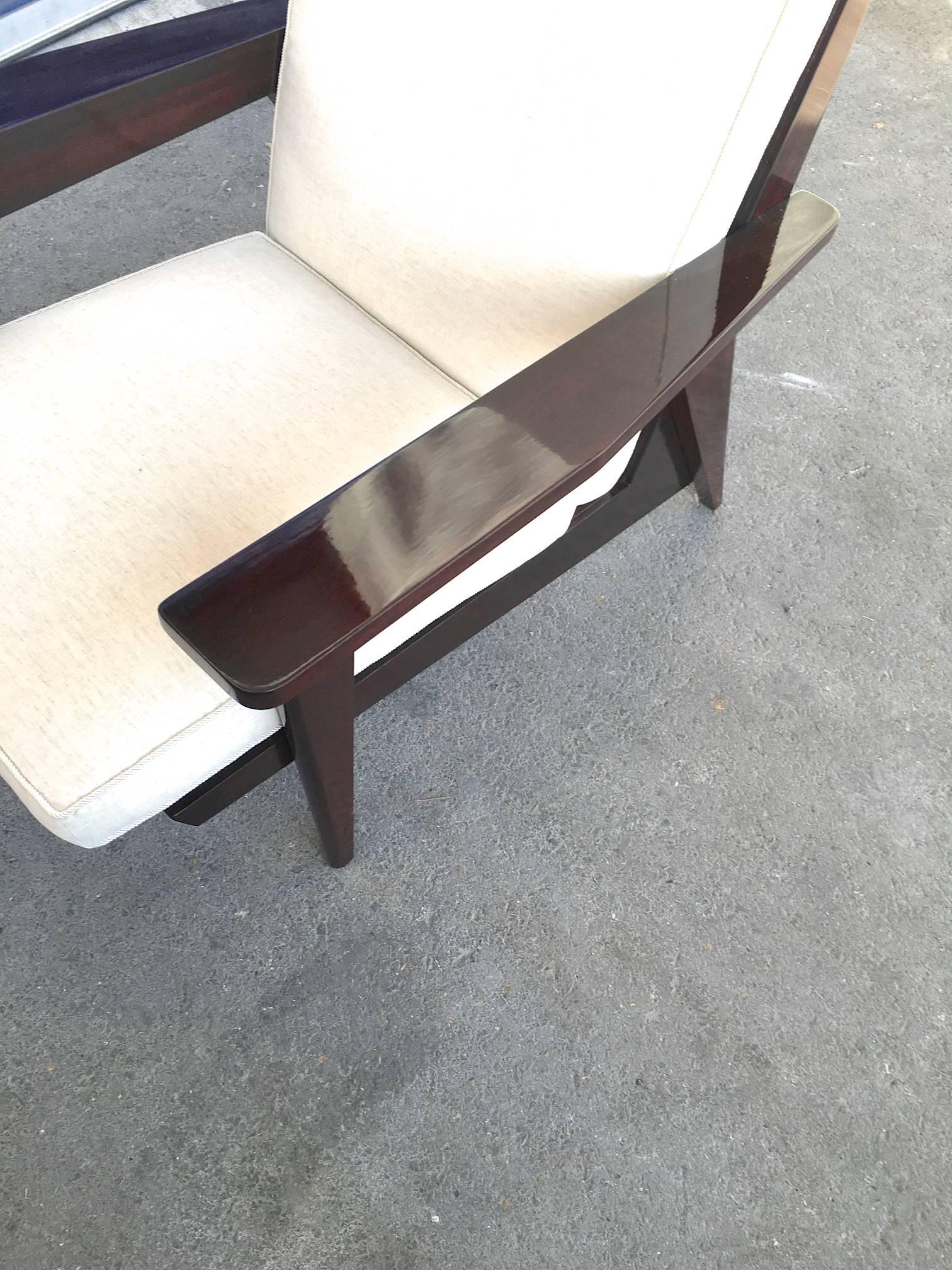 Mid-Century Modern Style of Pierre Jeanneret 1950s with Pair of Lounge Chair For Sale