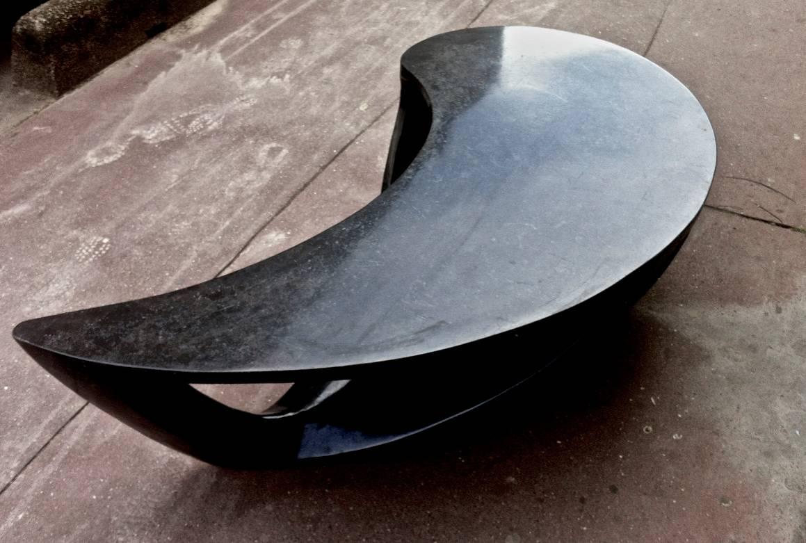 Mid-20th Century Superb 1970s Boomerang Organic Shaped Black Coffee Table