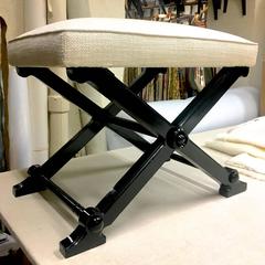 Pair of Neoclassic Chicest X-Shaped Stools in the Style of Andre Arbus