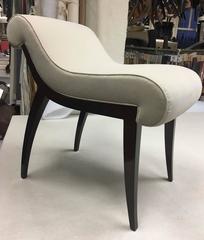 Maison Dominique Superb Refined Art Deco Vanity Stool Newly Covered in Velvet