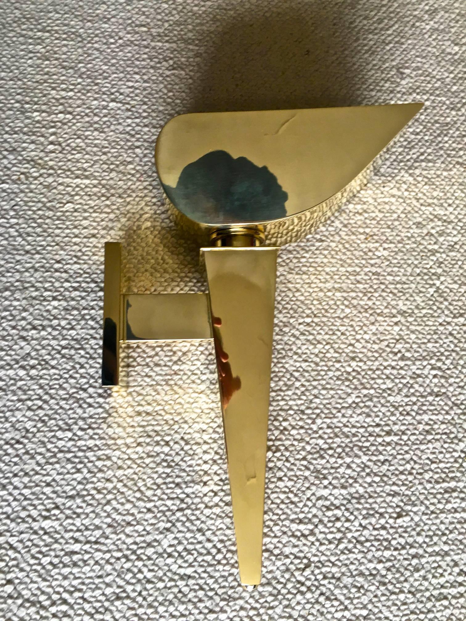 Maison Baguès Rare Documented Set of Four Neoclassic Gold Bronze Torch Sconces For Sale 1