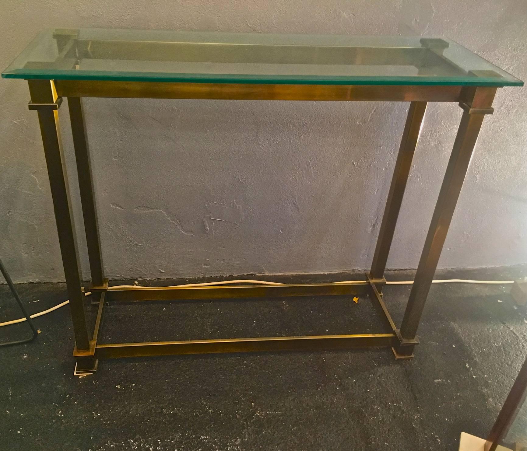 Maison Jansen Neoclassic Sturdy Iron and Brass Console In Excellent Condition In Paris, ile de france