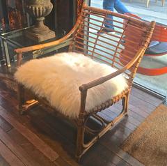 French Riviera Large and Comfy Pair of Rattan Chairs in perfect vintage Conditio