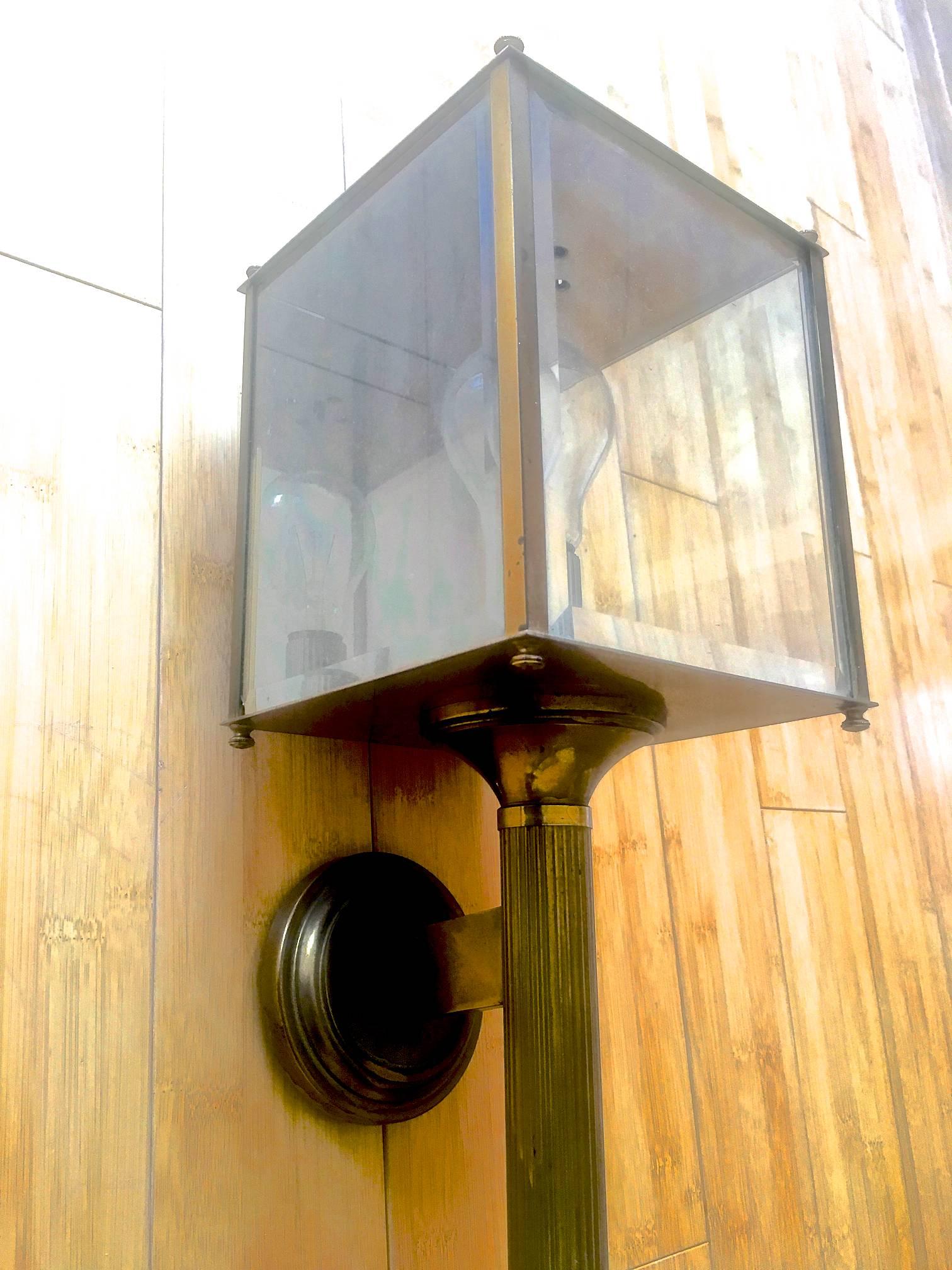 Maison Jansen Long Chicest Pair of 1950s Lantern Sconces in Vintage Condition For Sale 2