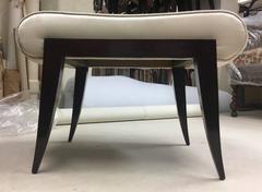 Maison Dominique Rarest Refined Art Deco Bench Newly Covered in Satin Silk